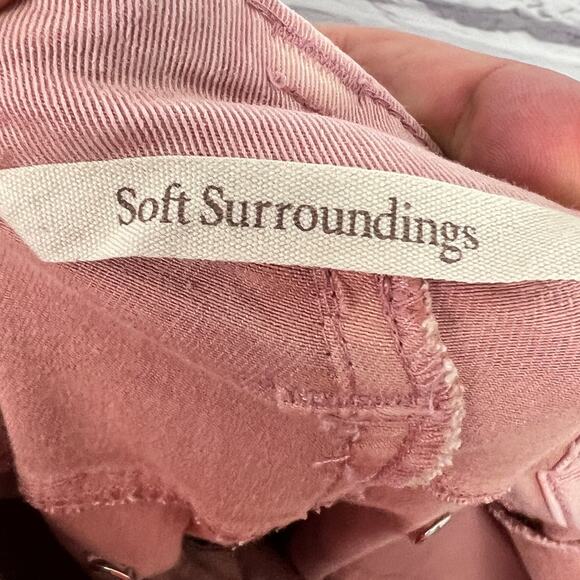 Lot (2) SOFT SURROUNDINGS Women's 6 Blue Pink Zippered Cargo Minimalist Pants - Picture 6 of 12